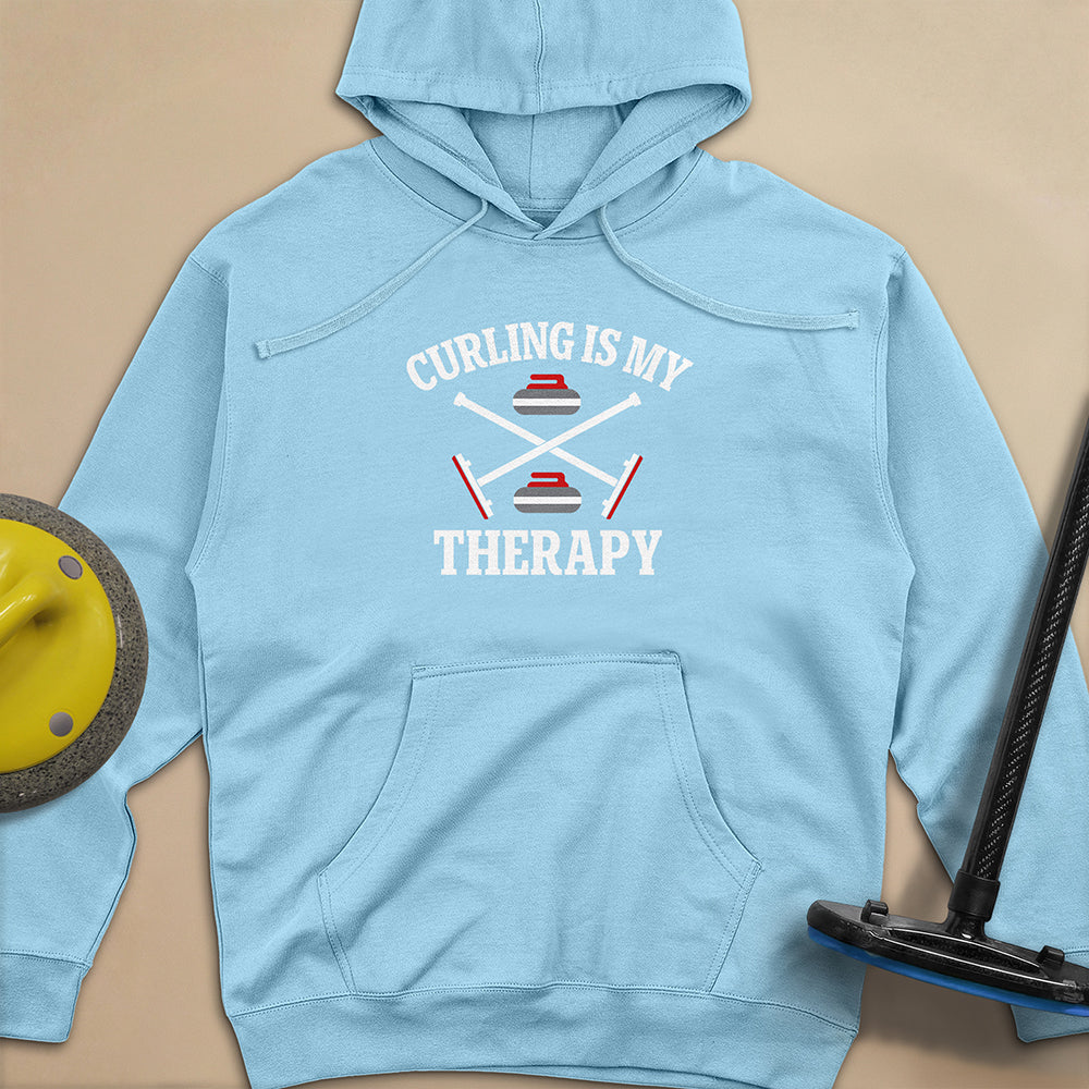 Curling Is My Therapy Unisex Midweight Hoodie