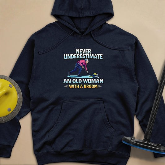 Don't Underestimate and Old Woman - Unisex Midweight Hoodie