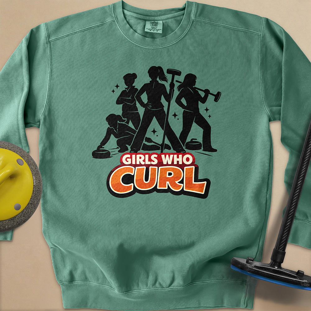 Girls Who Curl Unisex Garment-Dyed Sweatshirt