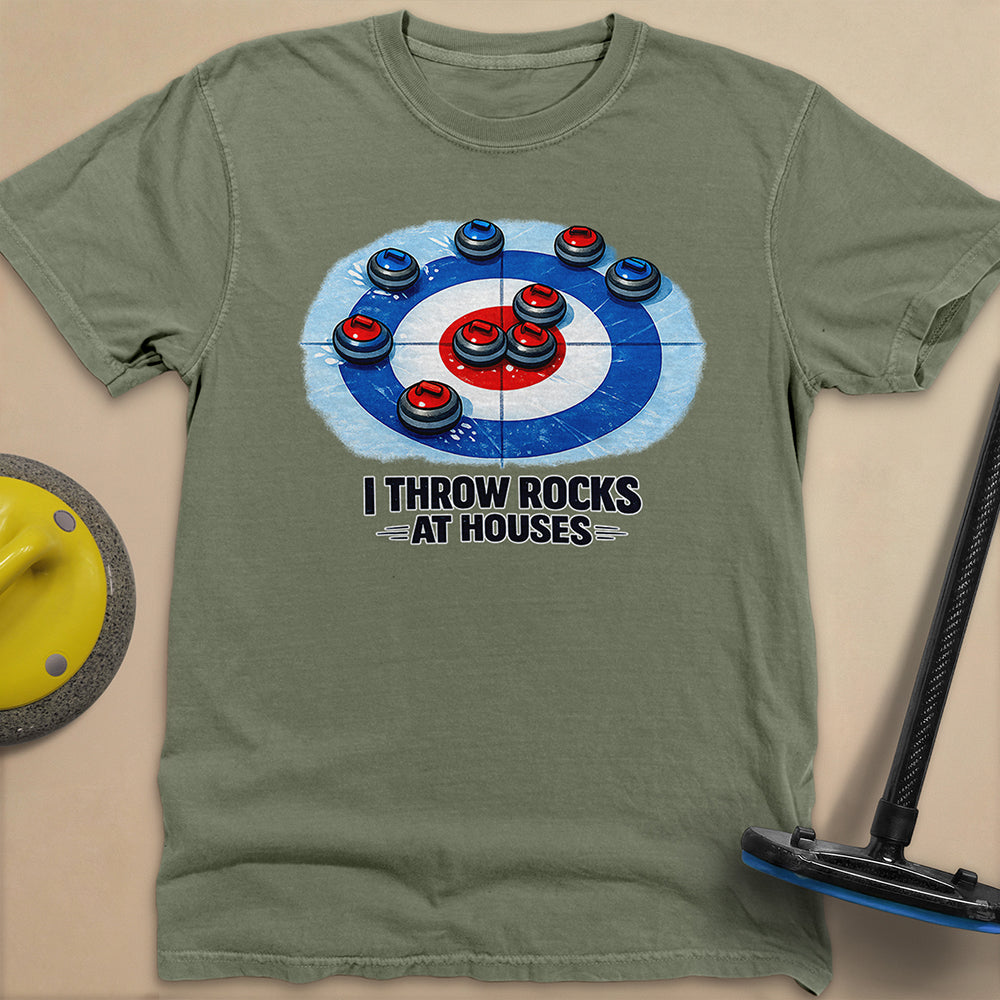 I Throw Rocks at Houses Unisex Garment-Dyed Heavyweight T-Shirt