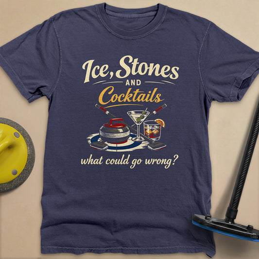 Ice, Stones and Cocktails Unisex Garment-Dyed Heavyweight T-Shirt