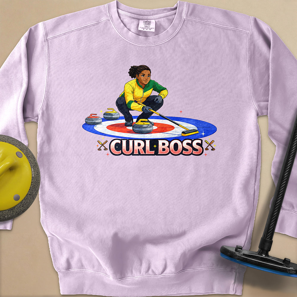 Curl Boss (B) Unisex Garment-Dyed Sweatshirt