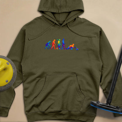 Evolution of Curling Unisex Midweight Hoodie