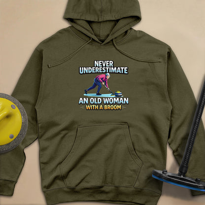 Don't Underestimate and Old Woman - Unisex Midweight Hoodie