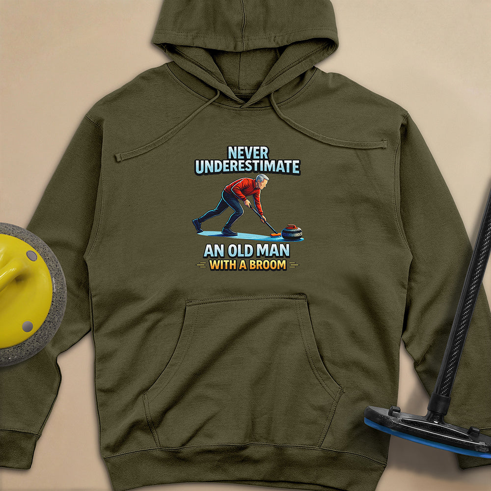 Dont't Underestimate and Old Man Unisex Midweight Hoodie