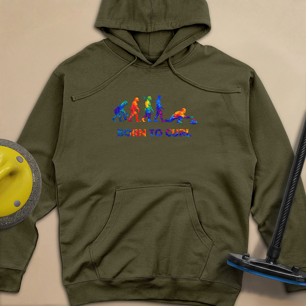 Evolution of Curling 2 Unisex Midweight Hoodie