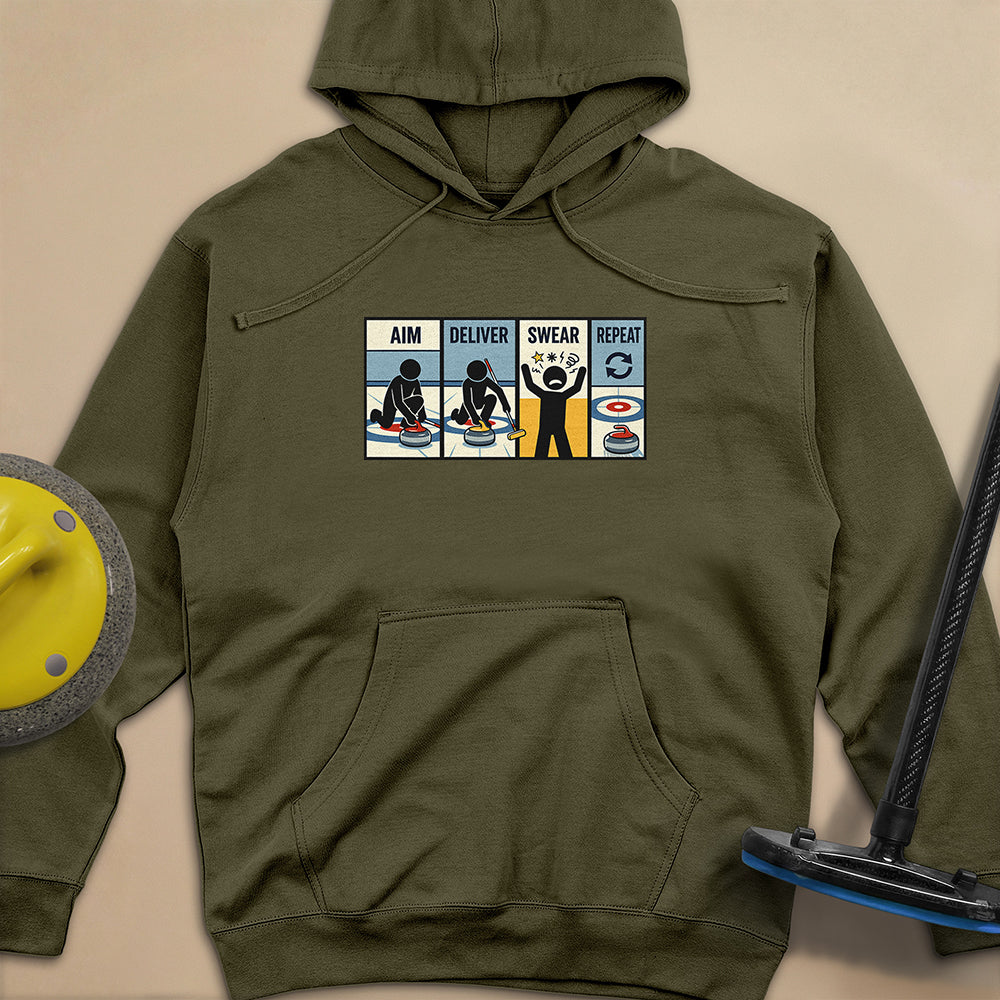 Aim Deliver Swear Repeat Unisex Midweight Hoodie