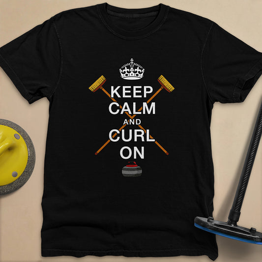 Keep Calm and Curl On Unisex Garment-Dyed Heavyweight T-Shirt