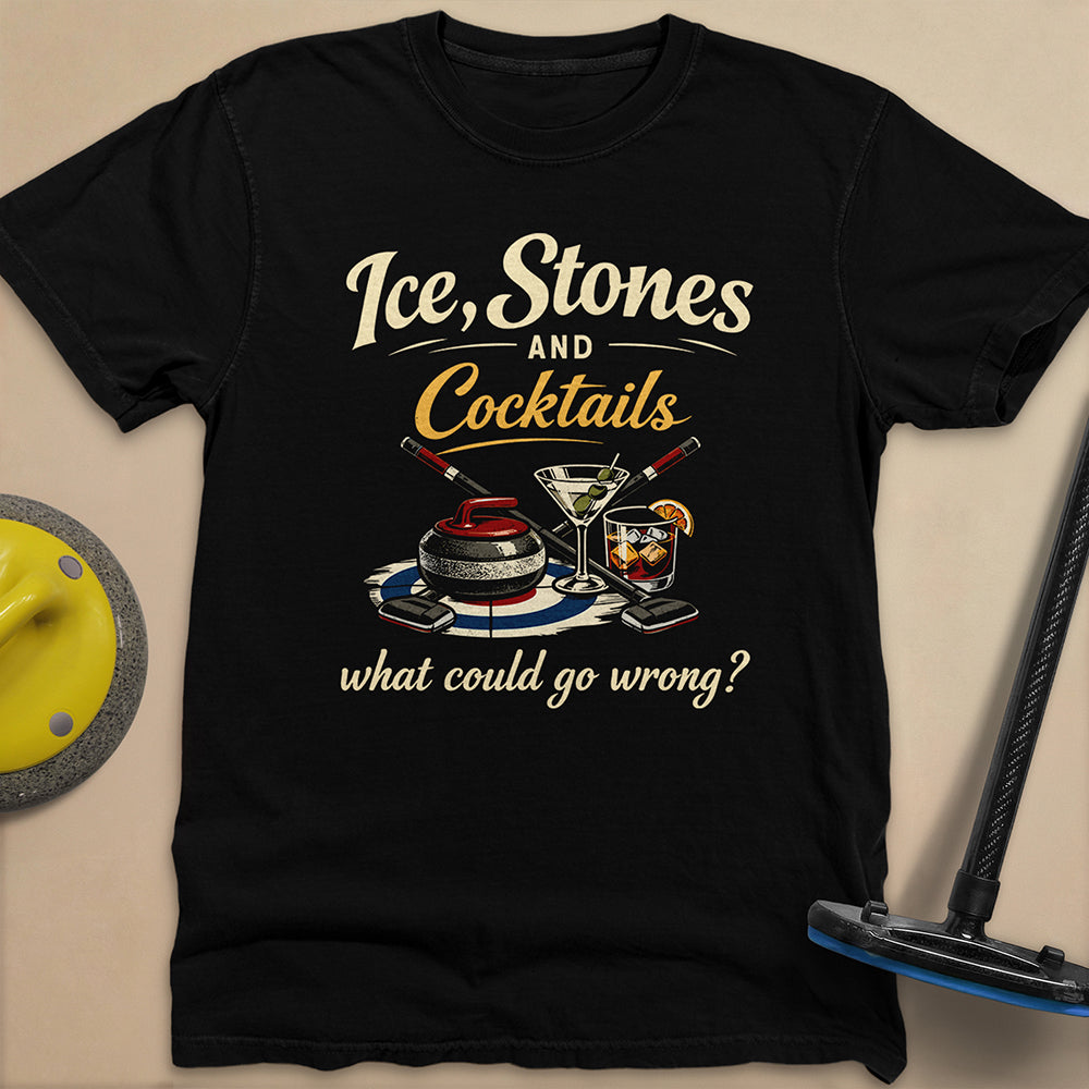 Ice, Stones and Cocktails Unisex Garment-Dyed Heavyweight T-Shirt