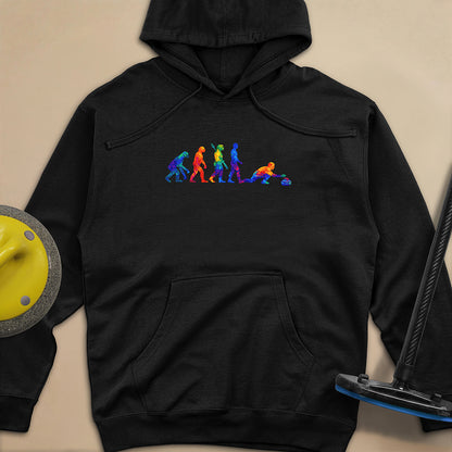 Evolution of Curling Unisex Midweight Hoodie