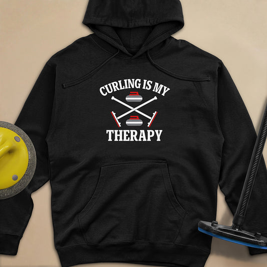 Curling Is My Therapy Unisex Midweight Hoodie