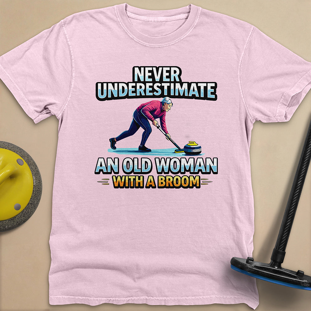 Don't Underestimate and Old Woman - Unisex Garment-Dyed Heavyweight T-Shirt