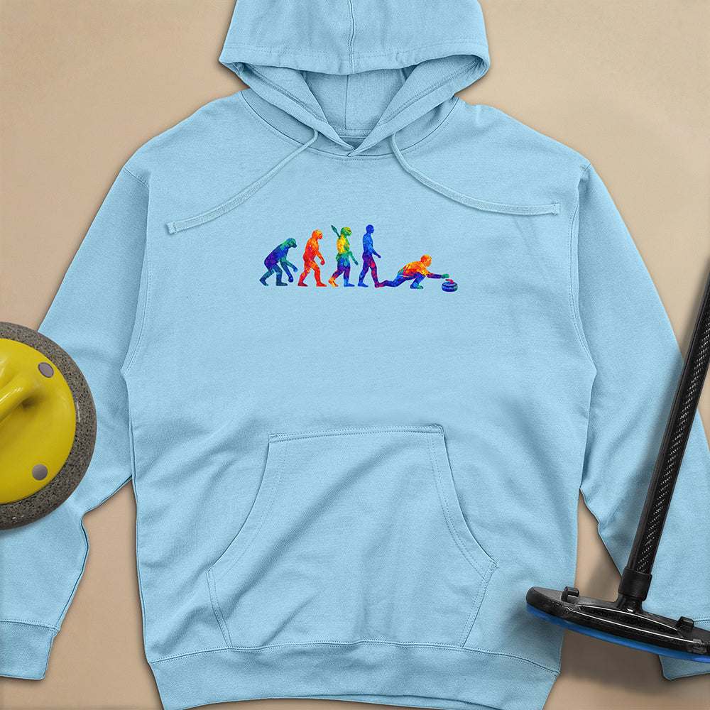 Evolution of Curling Unisex Midweight Hoodie