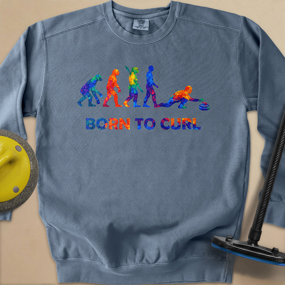 Evolution of Curling 2 Unisex Garment-Dyed Sweatshirt
