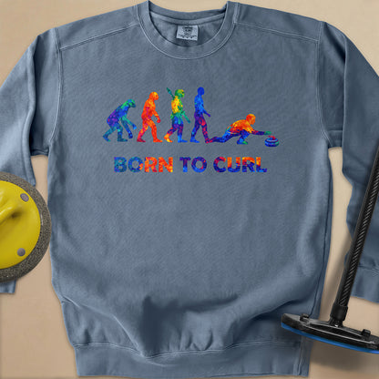 Evolution of Curling 2 Unisex Garment-Dyed Sweatshirt