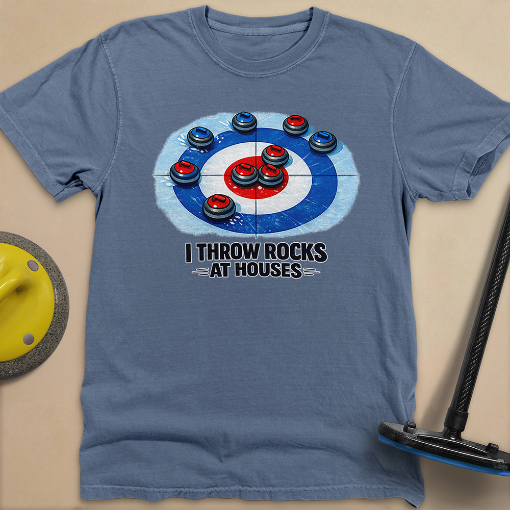 I Throw Rocks at Houses Unisex Garment-Dyed Heavyweight T-Shirt