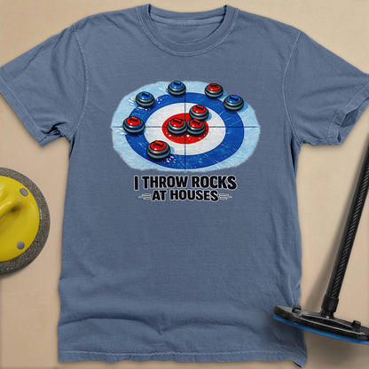 I Throw Rocks at Houses Unisex Garment-Dyed Heavyweight T-Shirt