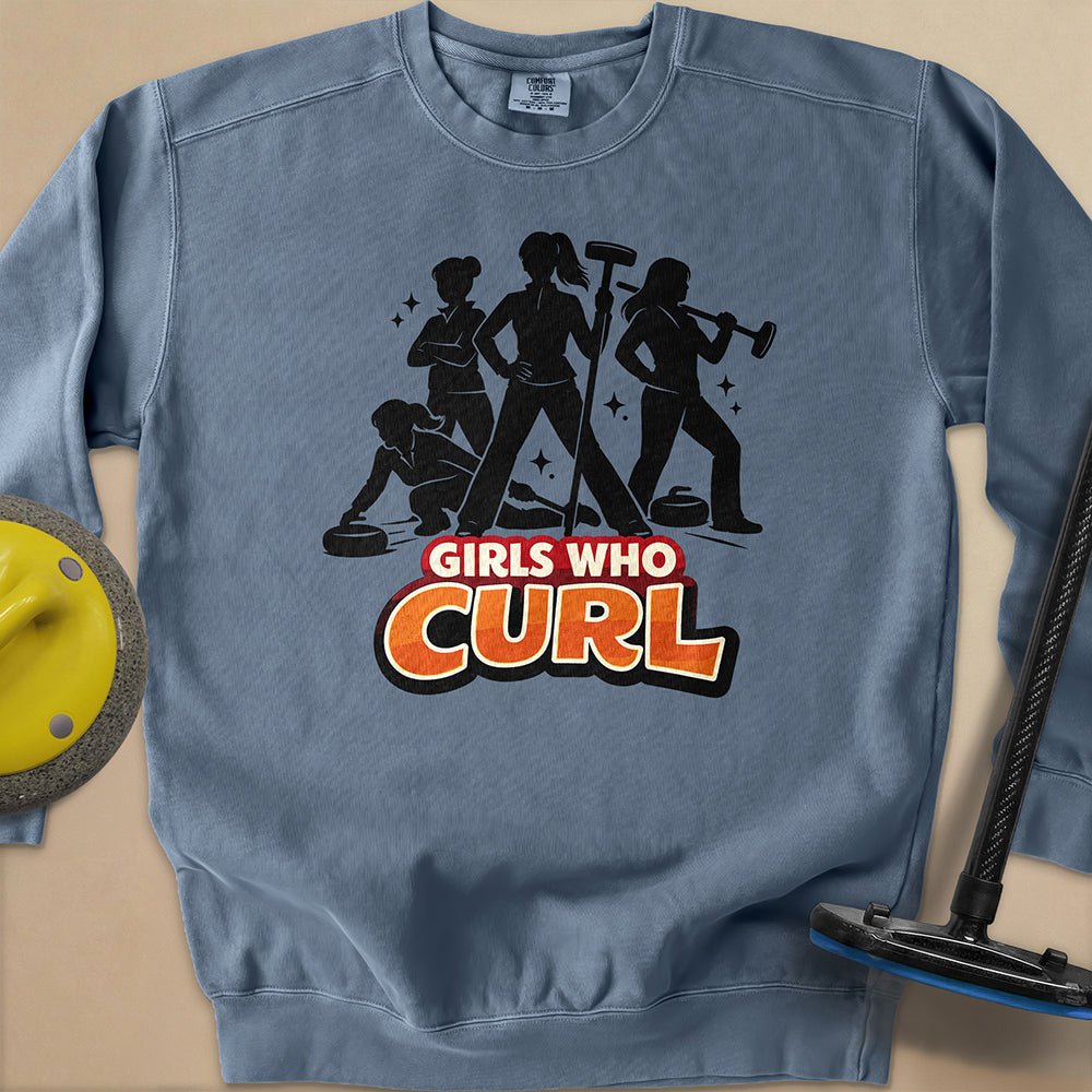 Girls Who Curl Unisex Garment-Dyed Sweatshirt