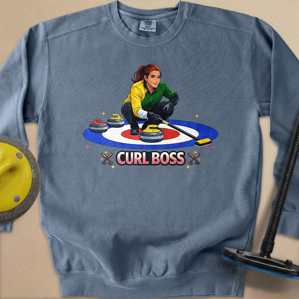 Curl Boss (C) Unisex Garment-Dyed Sweatshirt