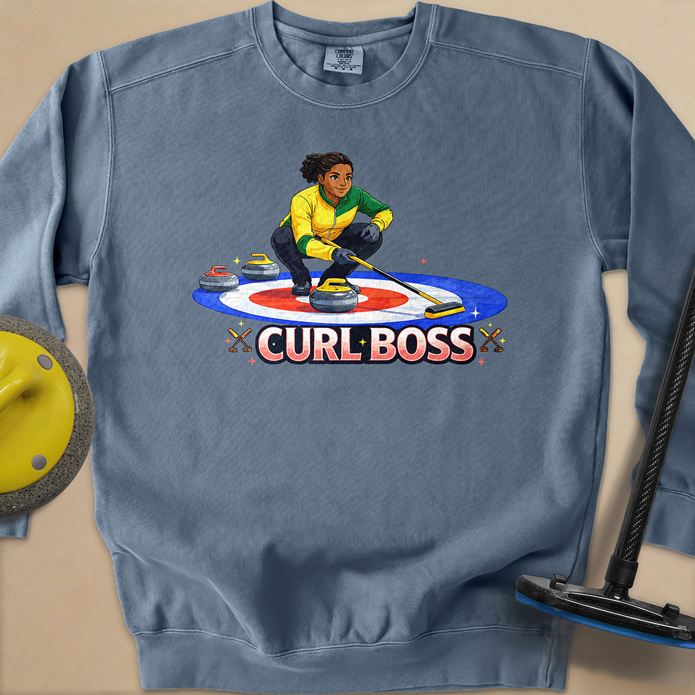 Curl Boss (B) Unisex Garment-Dyed Sweatshirt