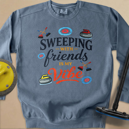Sweeping With My Friends Unisex Garment-Dyed Sweatshirt