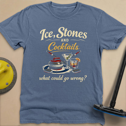 Ice, Stones and Cocktails Unisex Garment-Dyed Heavyweight T-Shirt