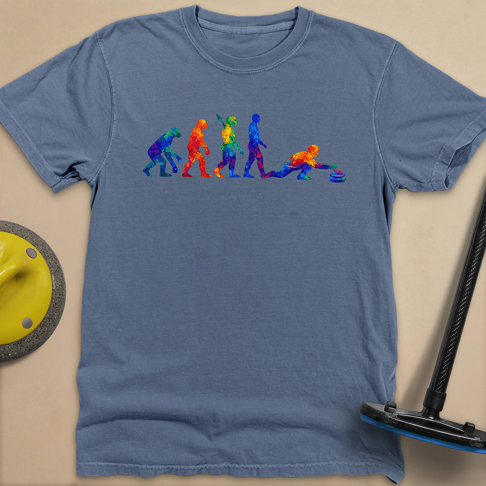 Evolution of Curling Unisex Garment-Dyed Heavyweight T-Shirt