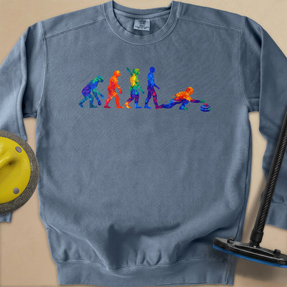 Evolution of Curling Unisex Garment-Dyed Sweatshirt