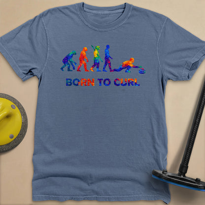 Evolution of Curling 2 Unisex Garment-Dyed Heavyweight T-Shirt