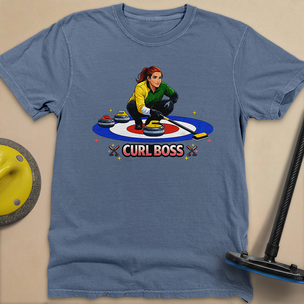 Curl Boss (C) Unisex Garment-Dyed Heavyweight T-Shirt