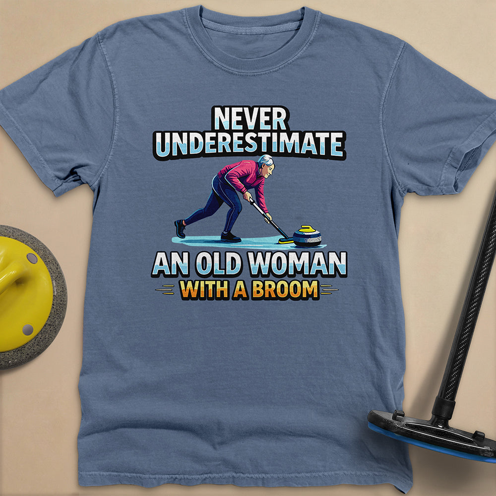 Don't Underestimate and Old Woman - Unisex Garment-Dyed Heavyweight T-Shirt