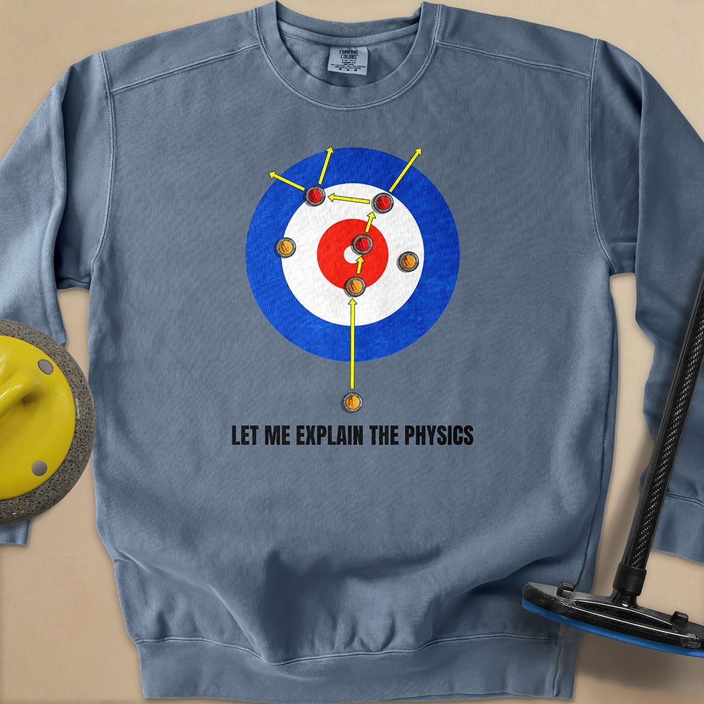 Physics in Curling Unisex Garment-Dyed Sweatshirt