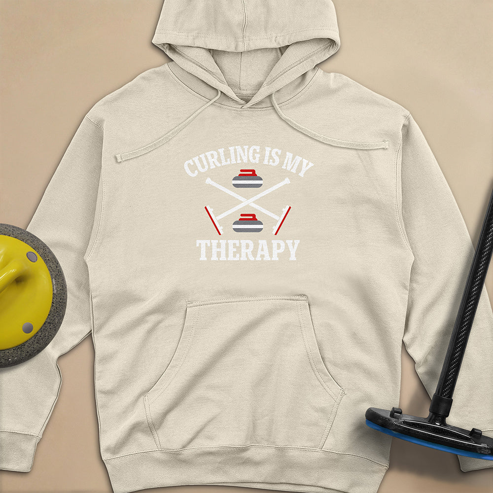 Curling Is My Therapy Unisex Midweight Hoodie