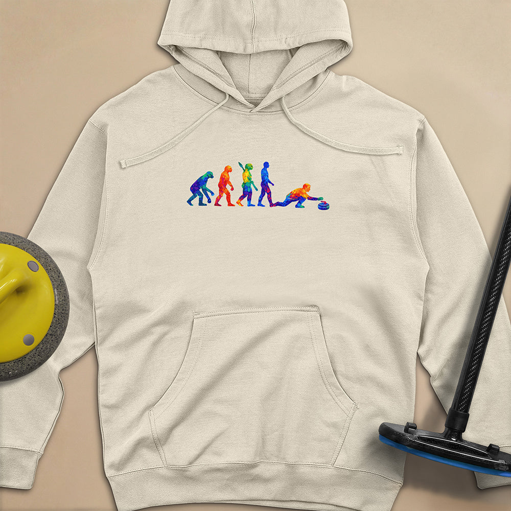 Evolution of Curling Unisex Midweight Hoodie