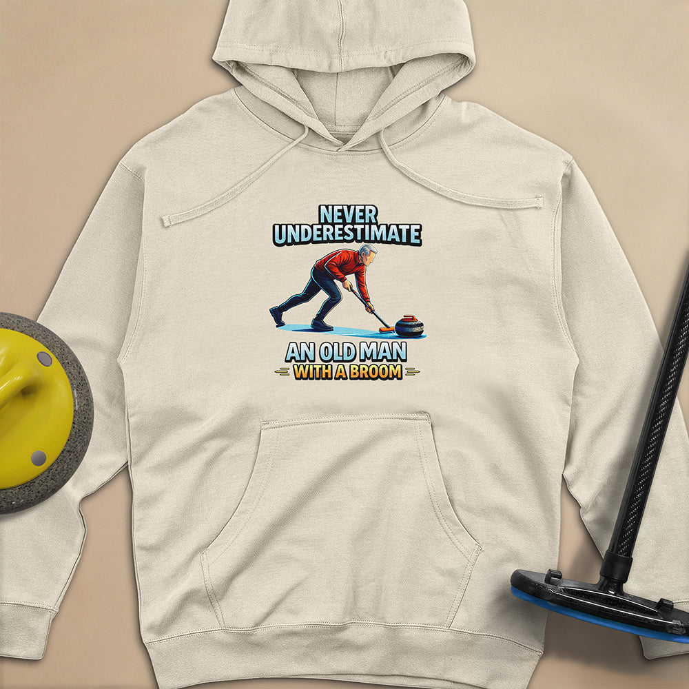 Dont't Underestimate and Old Man Unisex Midweight Hoodie