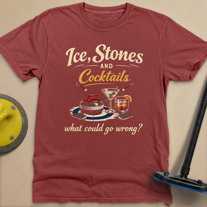 Ice, Stones and Cocktails Unisex Garment-Dyed Heavyweight T-Shirt
