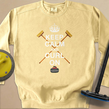 Keep Calm and Curl On Unisex Garment-Dyed Sweatshirt