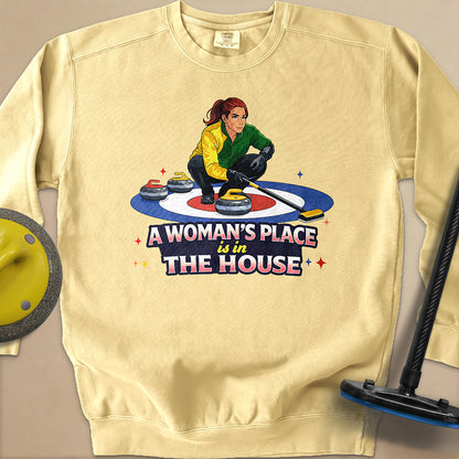 A Woman's Place is in the House Unisex Garment-Dyed Sweatshirt