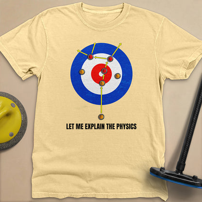 Physics in Curling Unisex Garment-Dyed Heavyweight T-Shirt