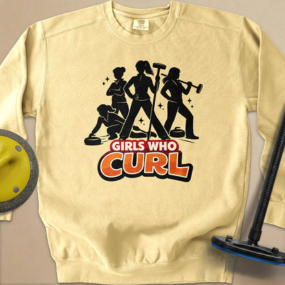 Girls Who Curl Unisex Garment-Dyed Sweatshirt