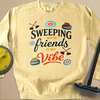 Sweeping With My Friends Unisex Garment-Dyed Sweatshirt