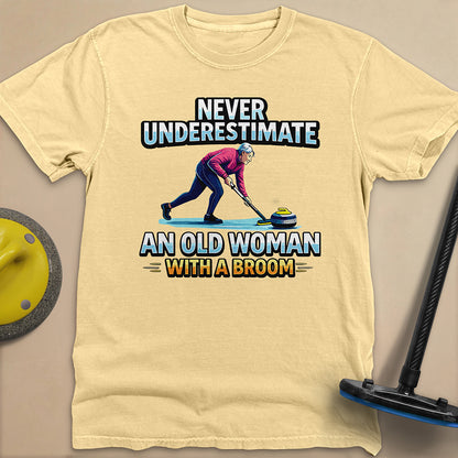Don't Underestimate and Old Woman - Unisex Garment-Dyed Heavyweight T-Shirt
