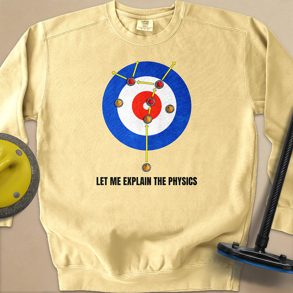 Physics in Curling Unisex Garment-Dyed Sweatshirt