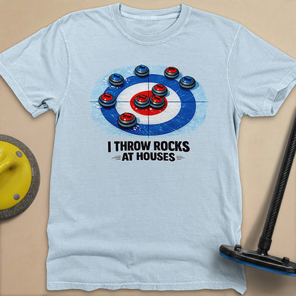 I Throw Rocks at Houses Unisex Garment-Dyed Heavyweight T-Shirt