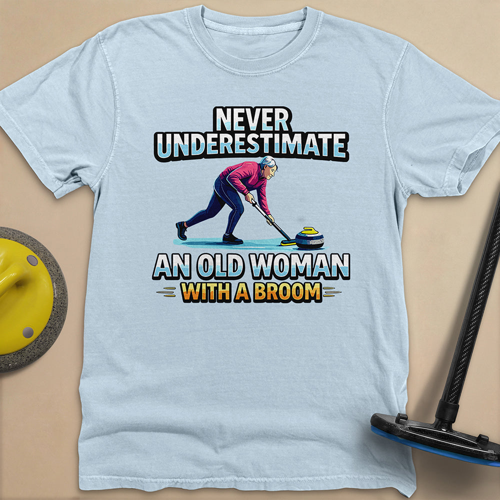 Don't Underestimate and Old Woman - Unisex Garment-Dyed Heavyweight T-Shirt