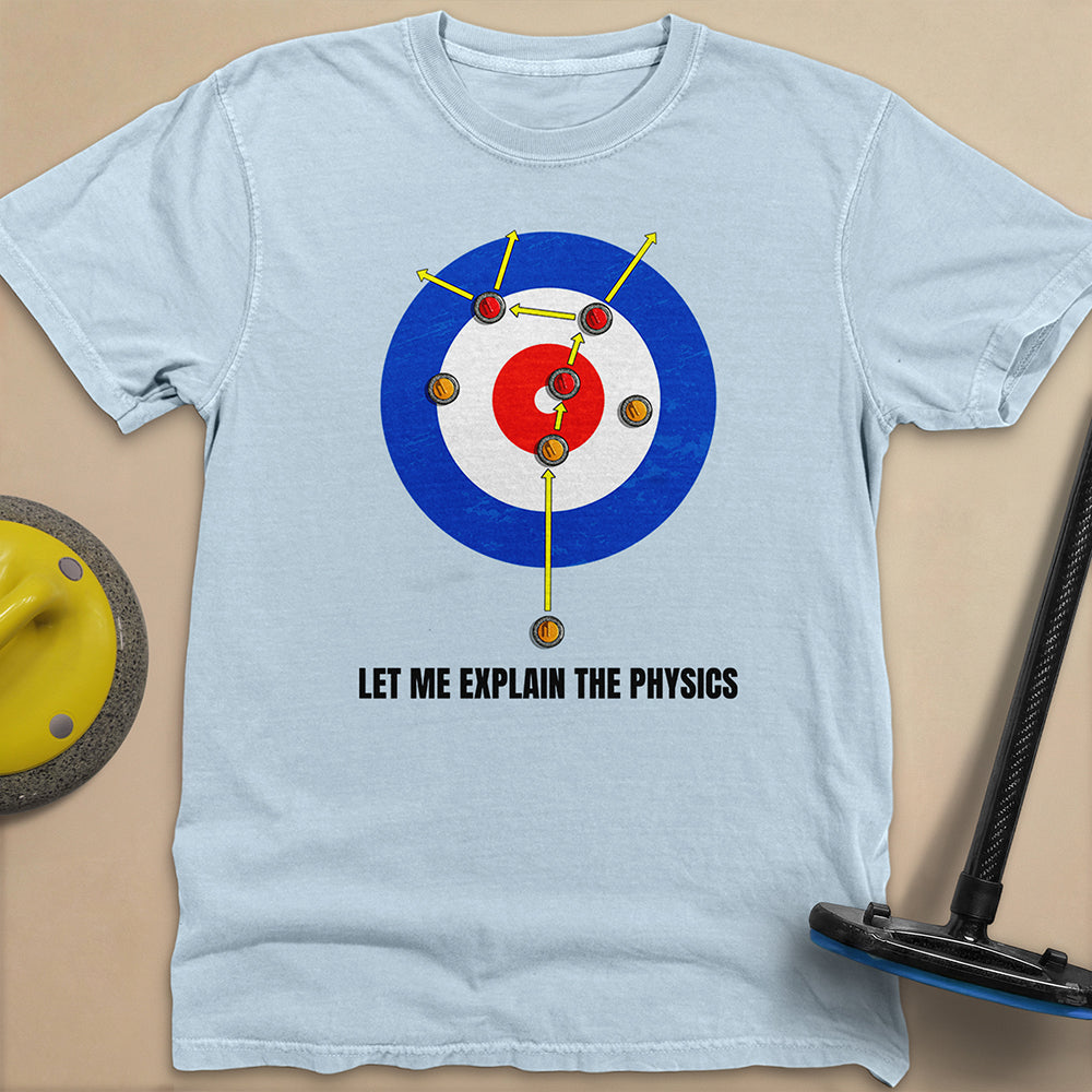 Physics in Curling Unisex Garment-Dyed Heavyweight T-Shirt