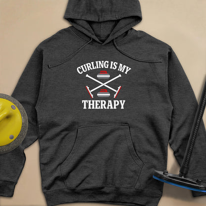 Curling Is My Therapy Unisex Midweight Hoodie