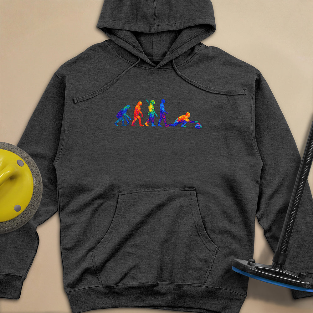 Evolution of Curling Unisex Midweight Hoodie