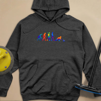 Evolution of Curling Unisex Midweight Hoodie