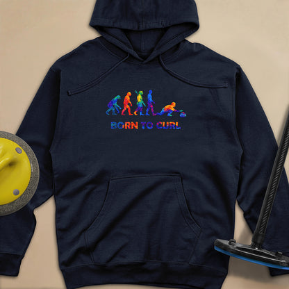 Evolution of Curling 2 Unisex Midweight Hoodie